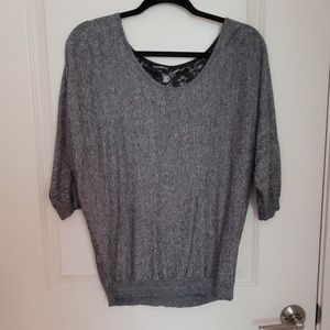 Grey Sweater with Lace Back